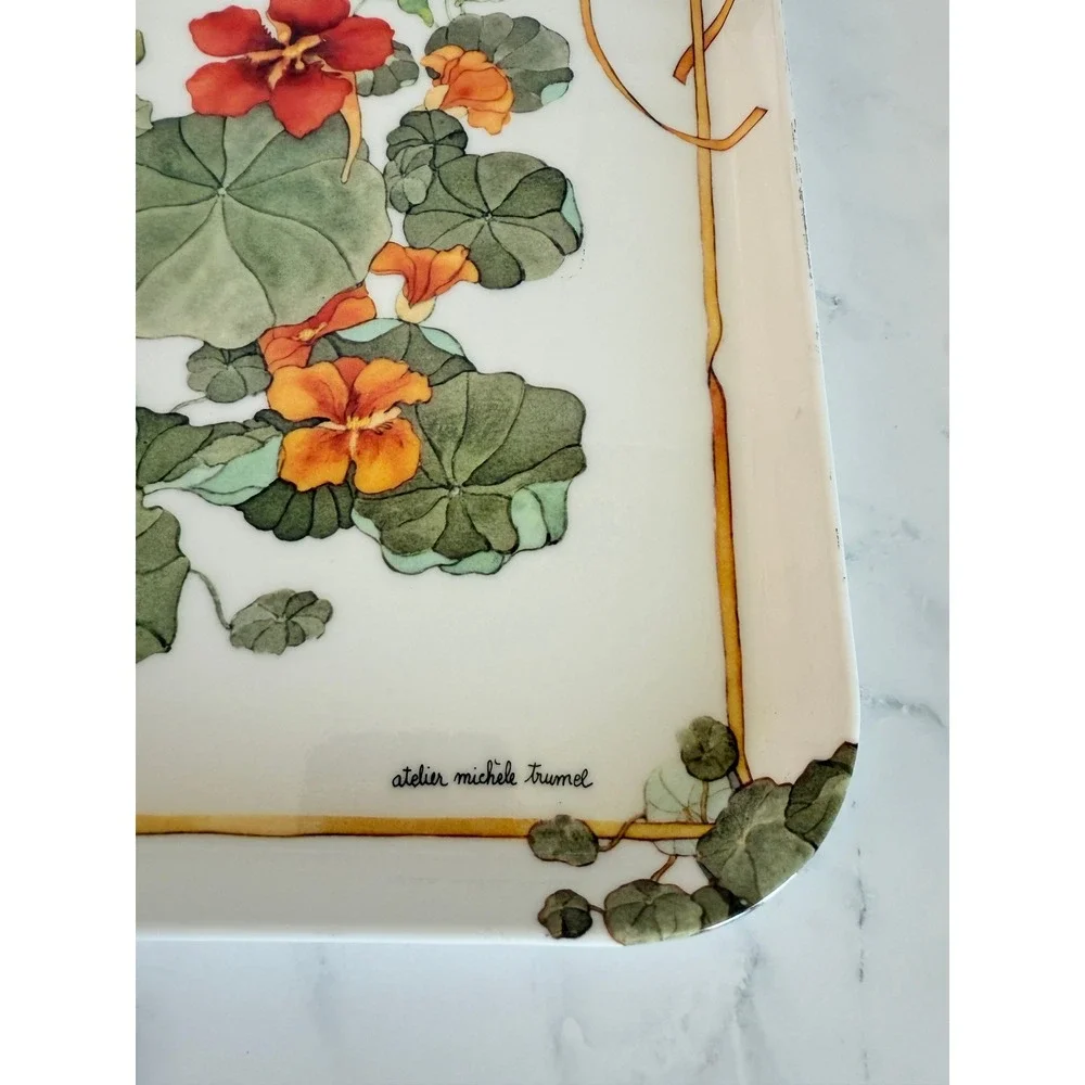 VTG Atelier Michele Trumel Melamine Serving Tray Botanical Design Italy